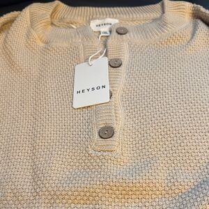 Heyson Women's Beige Button-Up Sweater
